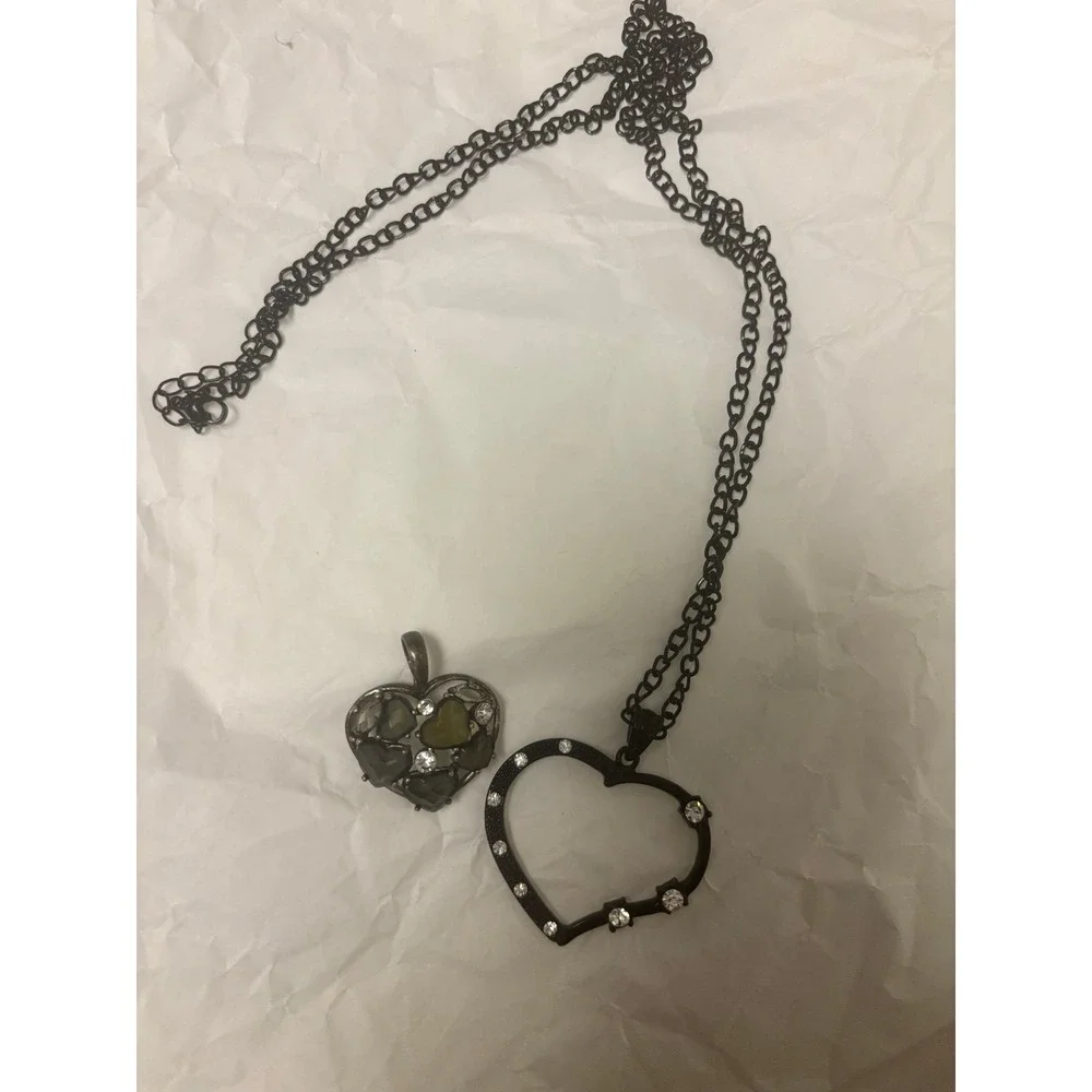 Necklace ‎ Black Chain heart Pendant